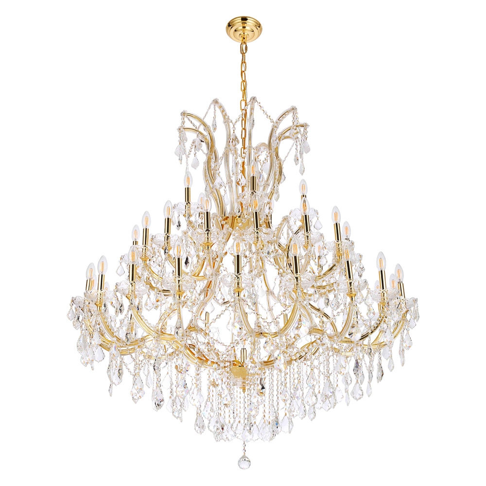 Elegant Maria Theresa 41 Light Chandelier - Gold, L 52" (2800G52G-RC)