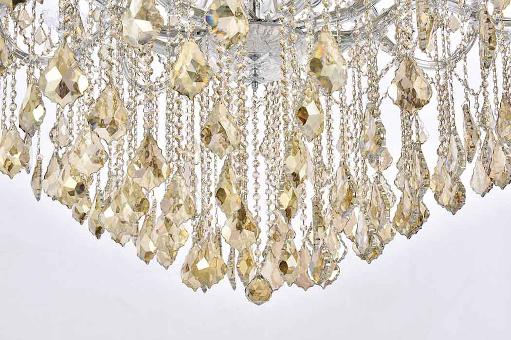 Elegant Maria Theresa 41 Light Chandelier - Chrome/Golden Teak, L 54" (2800G54C-GT-RC)