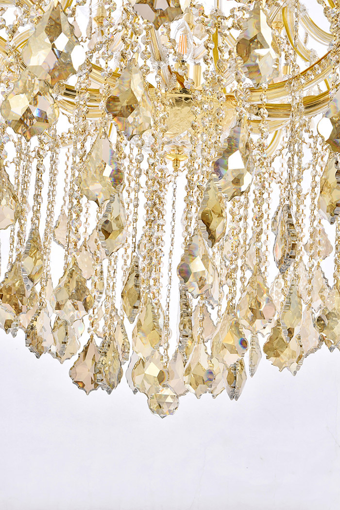 Elegant Maria Theresa 41 Light Chandelier - Gold/Golden Teak, L 54" (2800G54G-GT-RC)