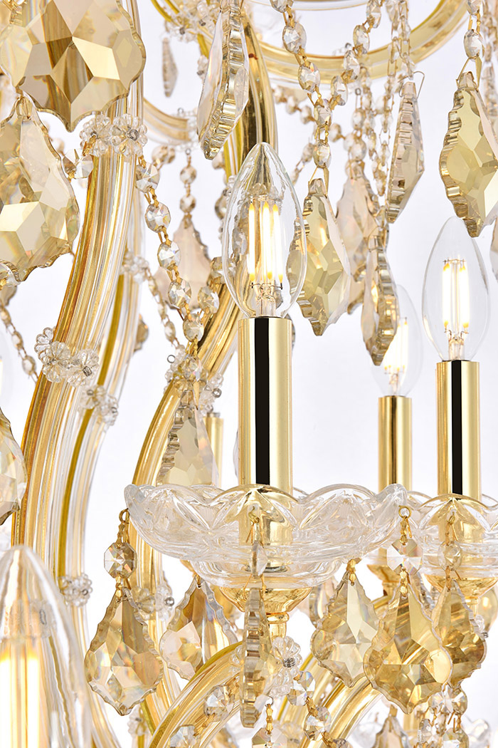 Elegant Maria Theresa 41 Light Chandelier - Gold/Golden Teak, L 54" (2800G54G-GT-RC)