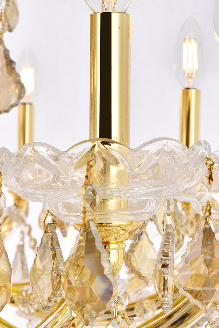 Elegant Maria Theresa 41 Light Chandelier - Gold/Golden Teak, L 60" (2800G60G-GT-RC)