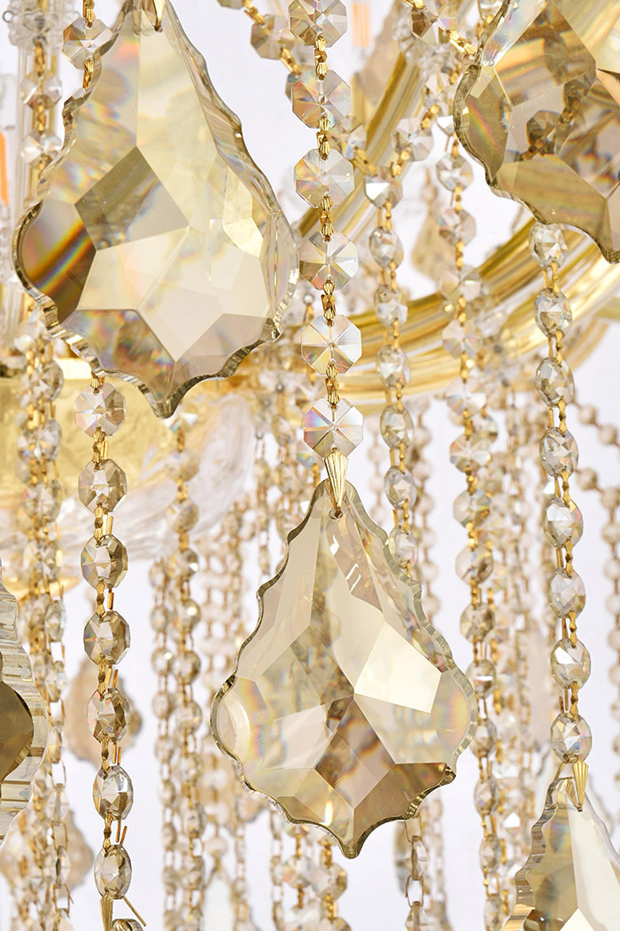 Elegant Maria Theresa 41 Light Chandelier - Gold/Golden Teak, L 60" (2800G60G-GT-RC)