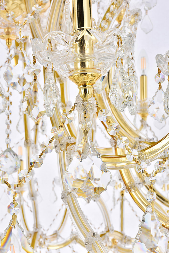 Elegant Maria Theresa 41 Light Chandelier - Gold, L 60" (2800G60G-RC)