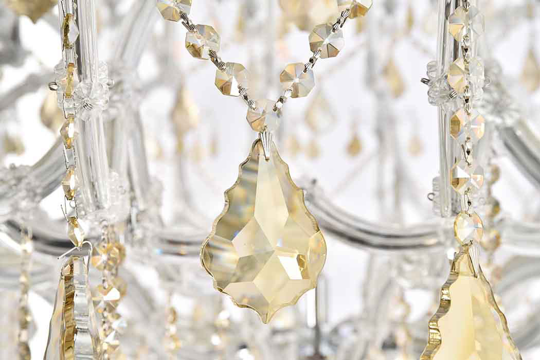 Elegant Maria Theresa 41 Light Chandelier - Chrome/Golden Teak, L 72" (2800G72C-GT-RC)