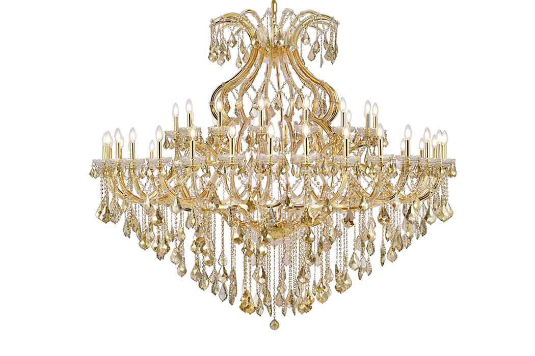 Elegant Maria Theresa 41 Light Chandelier - Gold/Golden Teak, L 72" (2800G72G-GT-RC)