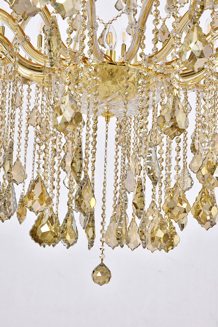 Elegant Maria Theresa 41 Light Chandelier - Gold/Golden Teak, L 72" (2800G72G-GT-RC)