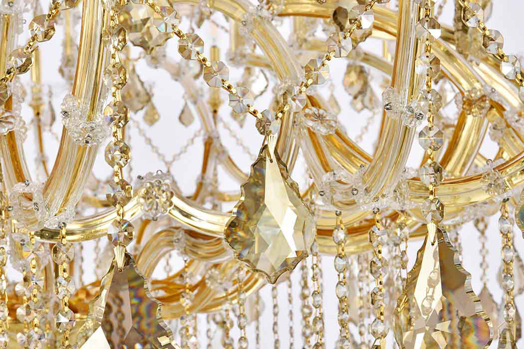 Elegant Maria Theresa 41 Light Chandelier - Gold/Golden Teak, L 72" (2800G72G-GT-RC)