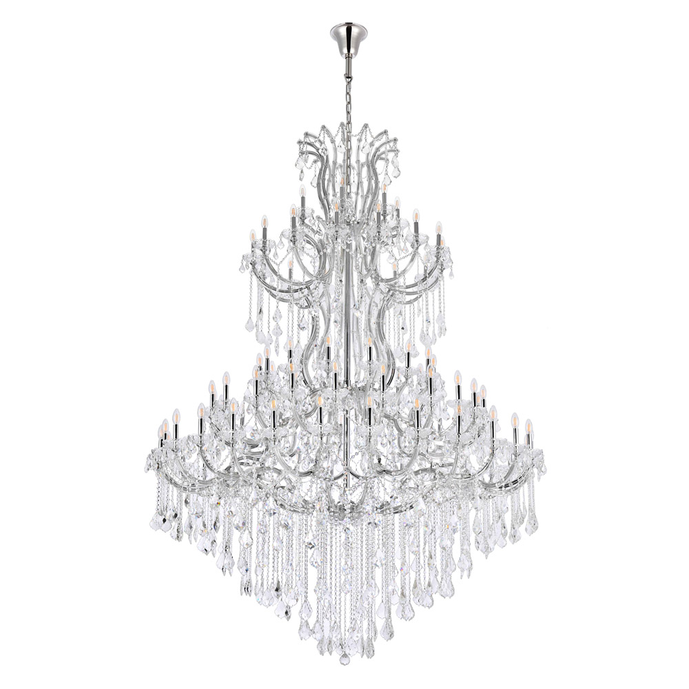 Elegant Maria Theresa 41 Light Chandelier - Chrome, L 72" (2800G96C-RC)