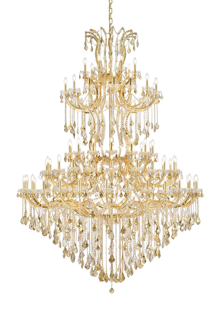 Elegant Maria Theresa 41 Light Chandelier - Gold/Golden Teak, L 72" (2800G96G-GT-RC)