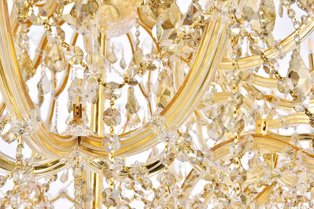 Elegant Maria Theresa 41 Light Chandelier - Gold/Golden Teak, L 72" (2800G96G-GT-RC)