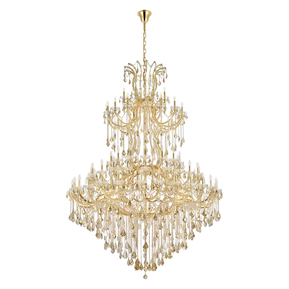 Elegant Maria Theresa 41 Light Chandelier - Gold/Golden Teak, L 72" (2800G96G-GT-RC)