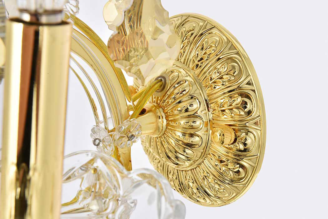 Elegant Maria Theresa 2 Light Wall Sconce - Gold/Golden Teak, L 19" (2800W3G-GT-RC)