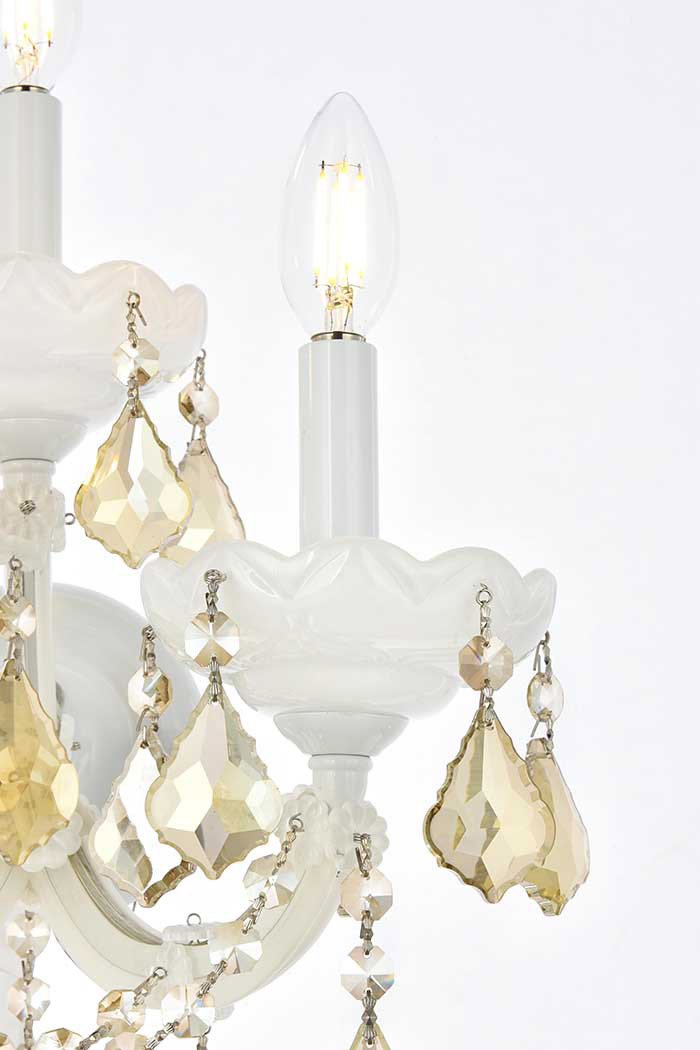 Elegant Maria Theresa 2 Light Wall Sconce - White/Golden Teak, L 19" (2800W3WH-GT-RC)