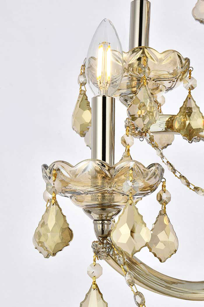 Elegant Maria Theresa 2 Light Wall Sconce - Golden Teak, L 29.5" (2800W5GT-GT-RC)