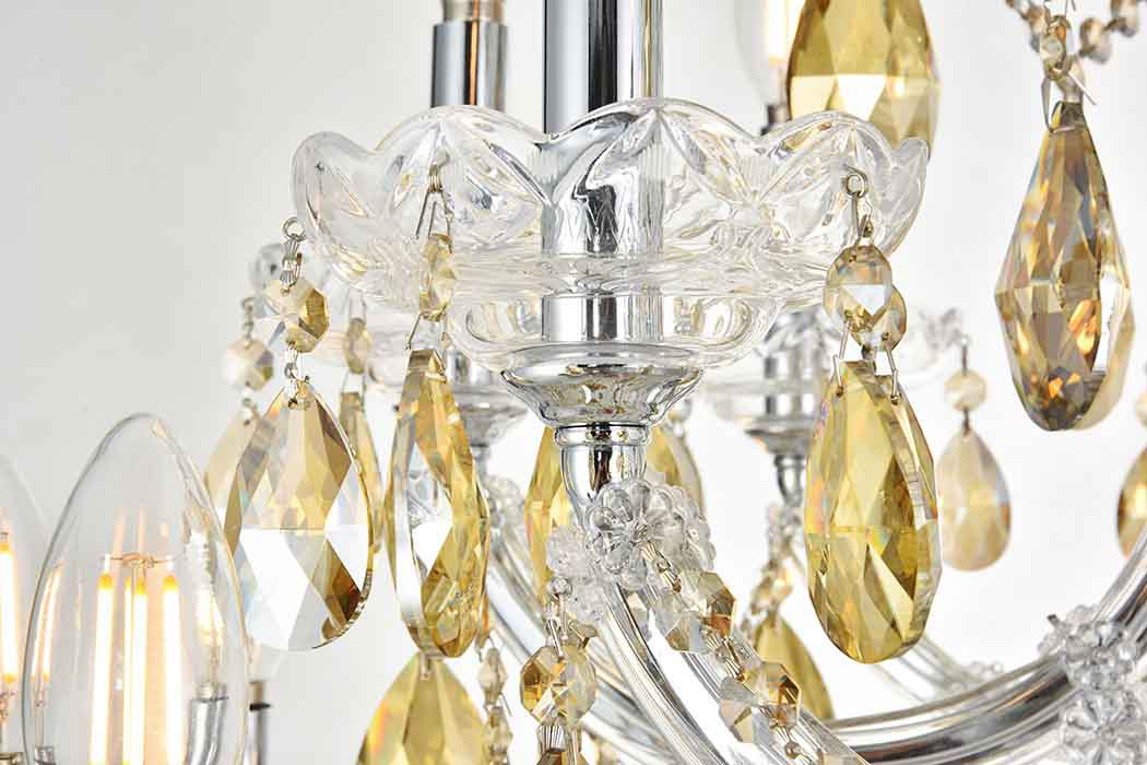 Elegant Chandelier - Chrome/Golden Teak (2803G120C-GT-RC)