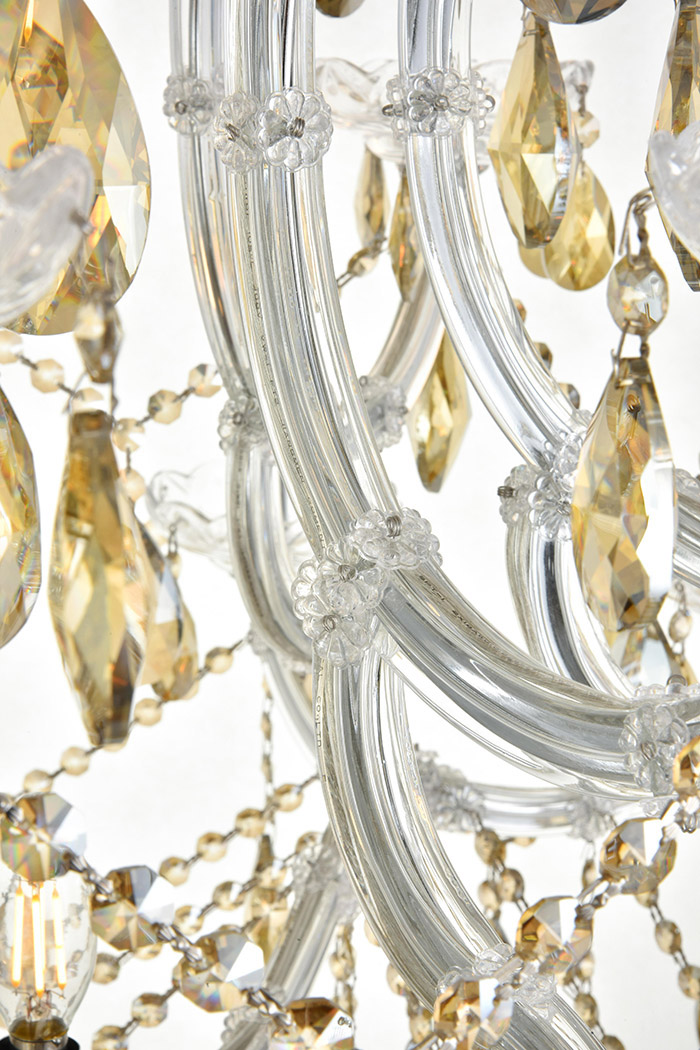 Elegant Chandelier - Chrome/Golden Teak (2803G120C-GT-RC)