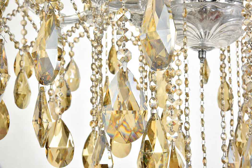 Elegant Chandelier - Chrome/Golden Teak (2803G120C-GT-RC)