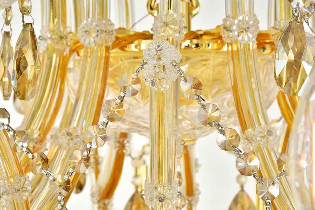 Elegant Chandelier - Gold/Golden Teak (2803G120G-GT-RC)