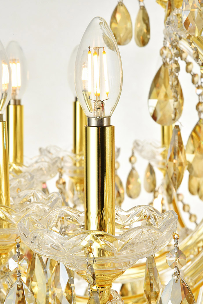 Elegant Chandelier - Gold/Golden Teak (2803G120G-GT-RC)