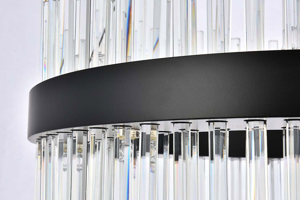 Elegant Chandelier - Black, L 25" (3000D25BK)