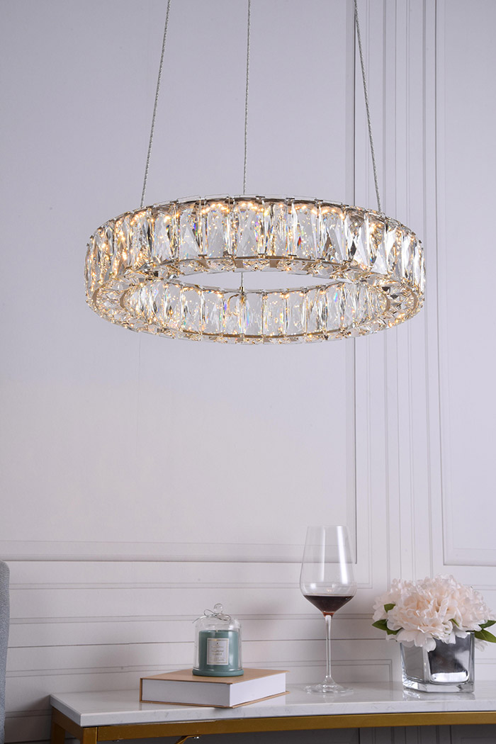 Elegant Monroe Led Chandelier - Gold, L 17" (3503D17G)