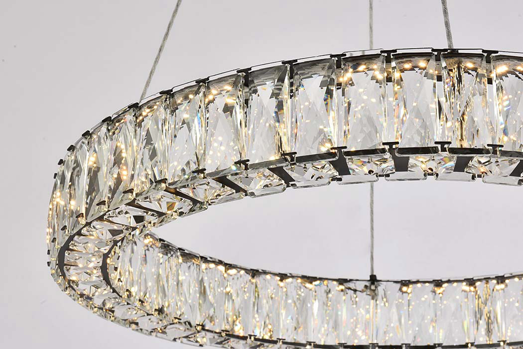 Elegant Monroe Led Chandelier - Black, L 23" (3503D23BK)
