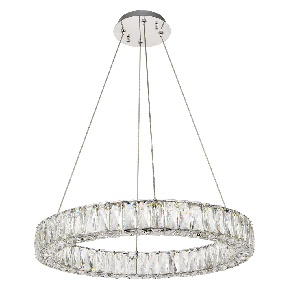 Elegant Monroe Led Chandelier - Chrome, L 23" (3503D23C)