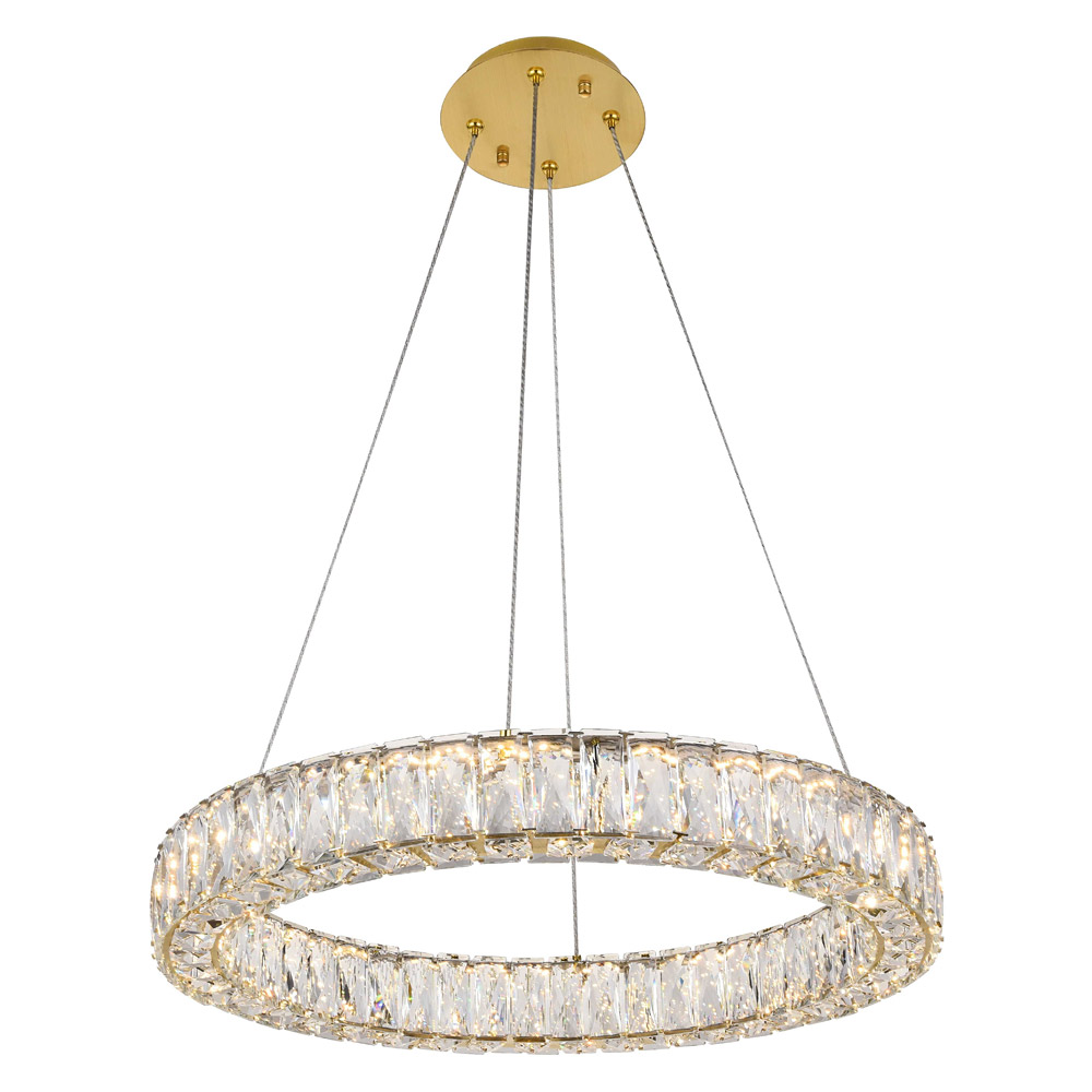 Elegant Monroe Led Chandelier - Gold, L 23" (3503D23G)