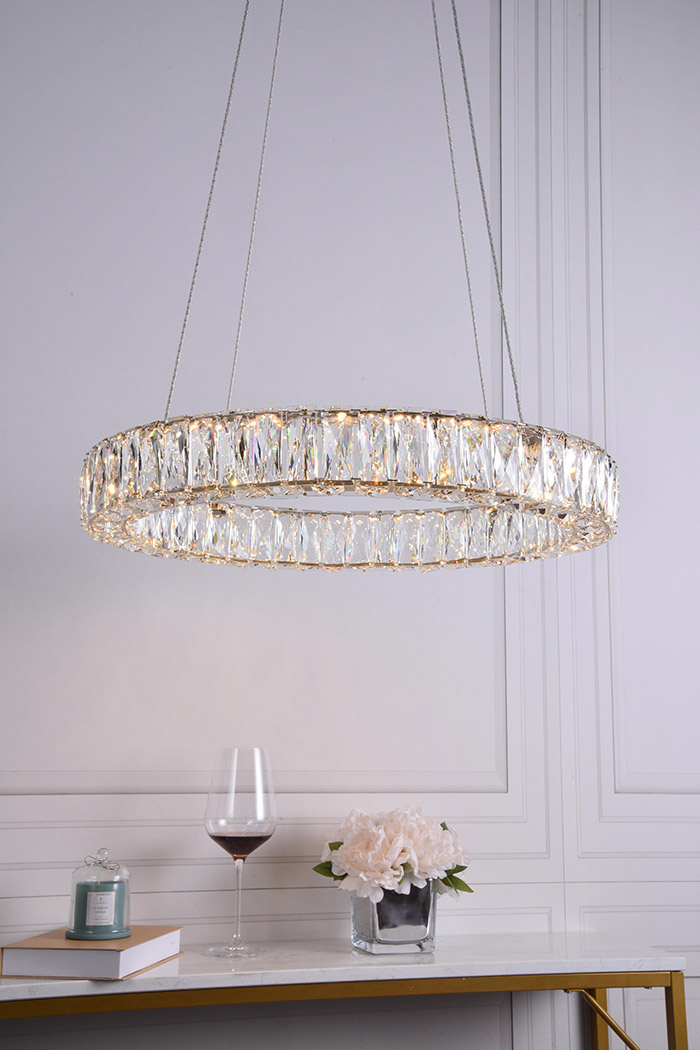Elegant Monroe Led Chandelier - Gold, L 23" (3503D23G)