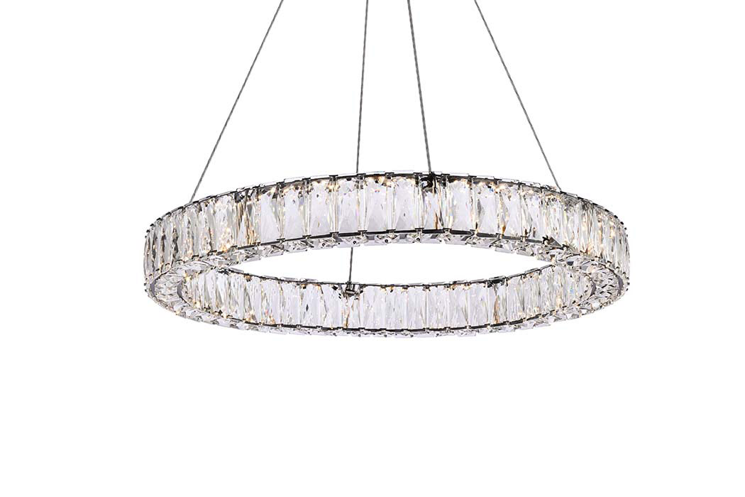 Elegant Monroe Led Chandelier - Black, L 26" (3503D26BK)