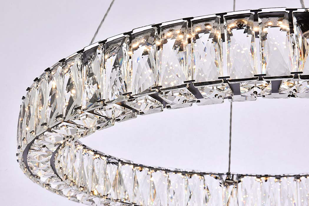 Elegant Monroe Led Chandelier - Black, L 26" (3503D26BK)