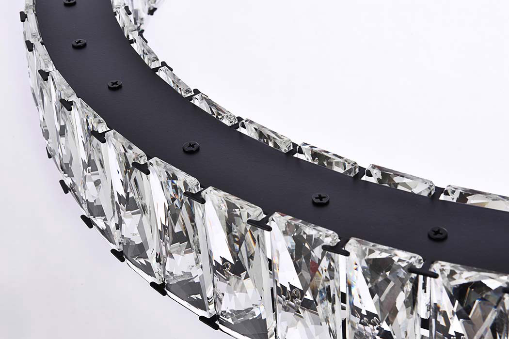 Elegant Monroe Led Chandelier - Black, L 26" (3503D26BK)