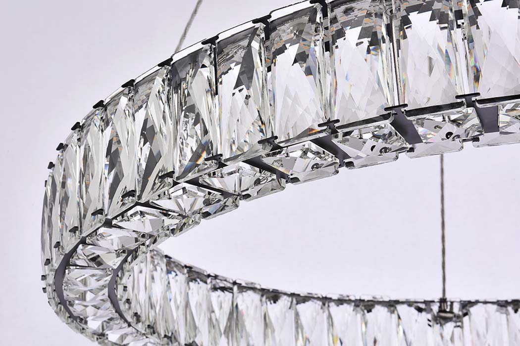 Elegant Monroe Led Chandelier - Black, L 26" (3503D26BK)
