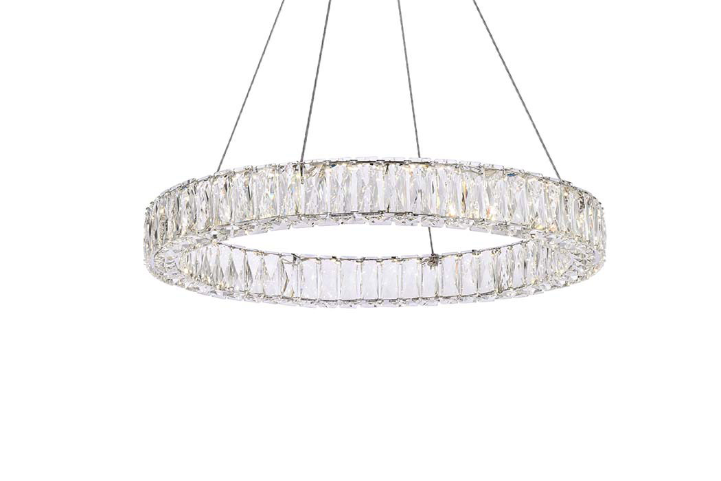 Elegant Monroe Led Chandelier - Chrome, L 26" (3503D26C)