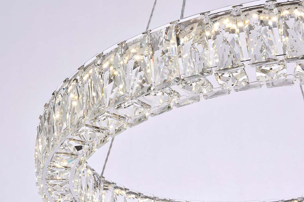 Elegant Monroe Led Chandelier - Chrome, L 26" (3503D26C)