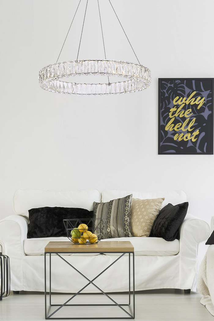 Elegant Monroe Led Chandelier - Chrome, L 26" (3503D26C)