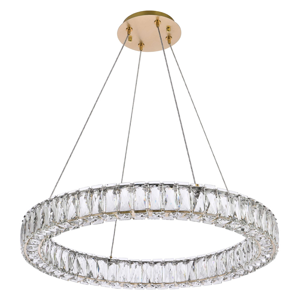 Elegant Monroe Led Chandelier - Gold, L 26" (3503D26G)