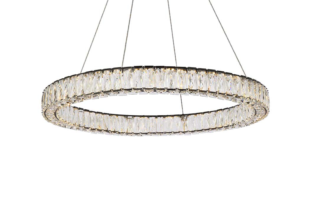 Elegant Monroe Led Chandelier - Black, L 31" (3503D31BK)