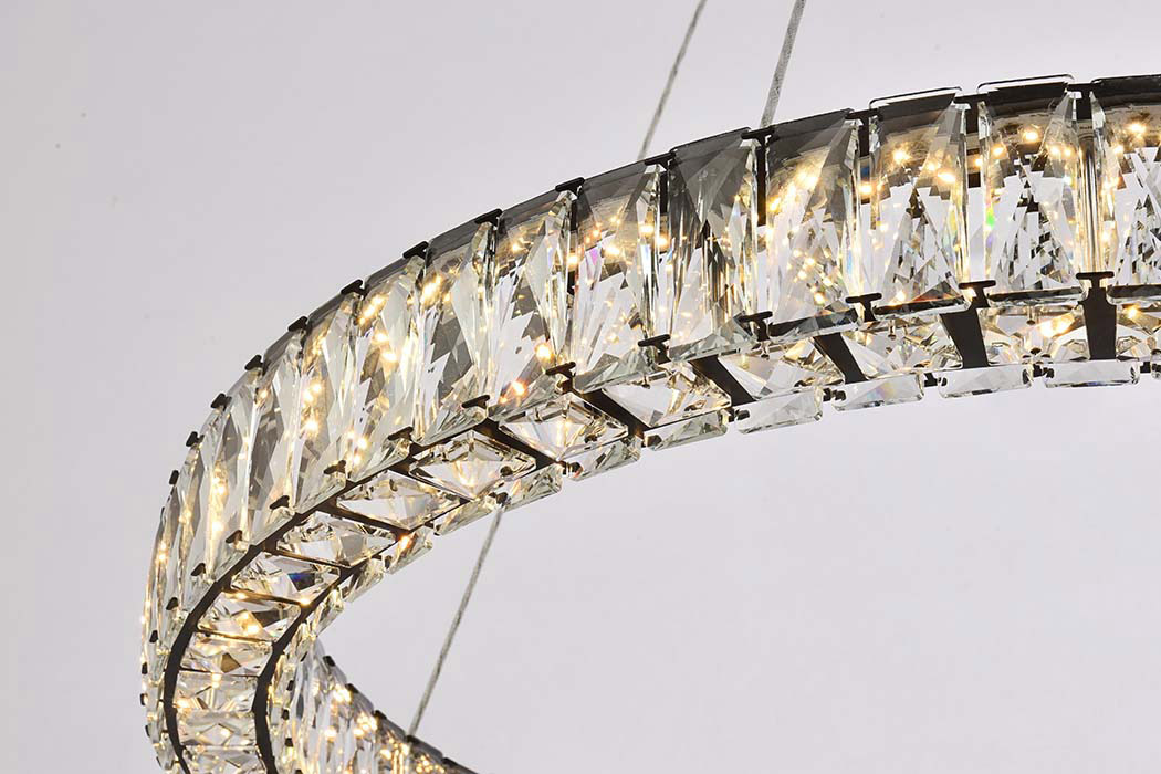 Elegant Monroe Led Chandelier - Black, L 31" (3503D31BK)