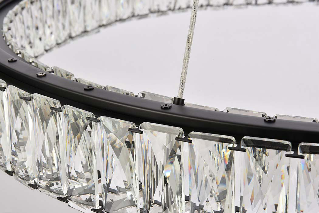 Elegant Monroe Led Chandelier - Black, L 31" (3503D31BK)