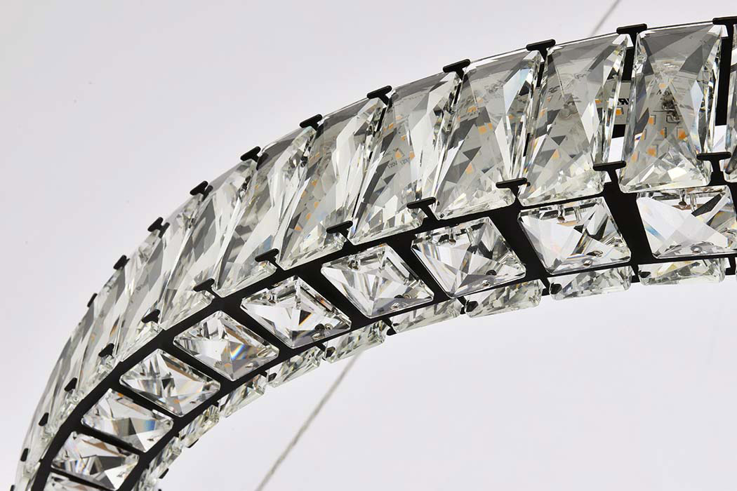 Elegant Monroe Led Chandelier - Black, L 31" (3503D31BK)