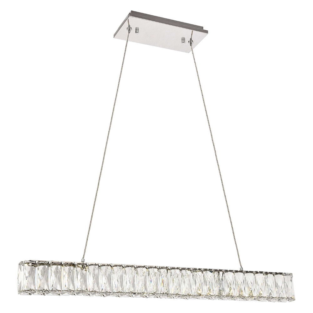 Elegant Monroe Led Chandelier - Chrome, L 31" (3503D31C)