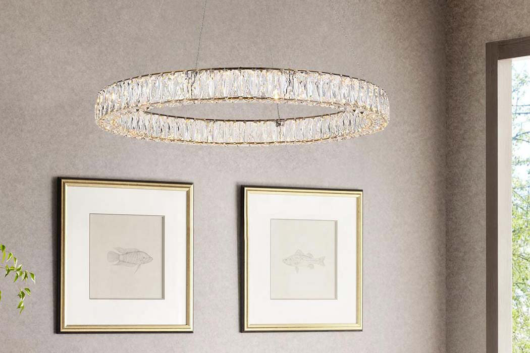 Elegant Monroe Led Chandelier - Gold, L 31" (3503D31G)