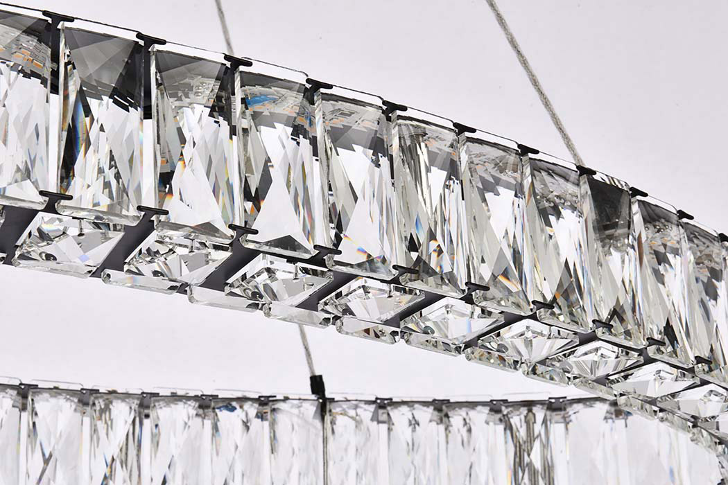 Elegant Monroe Led Chandelier - Black, L 36" (3503D36BK)