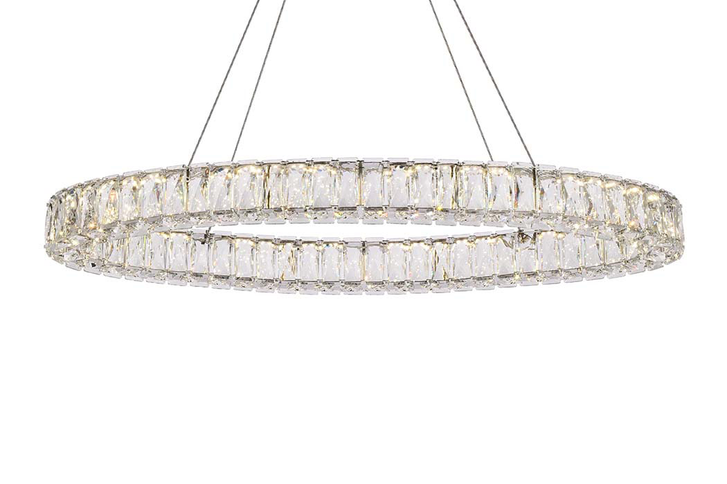 Elegant Monroe Led Chandelier - Chrome, L 36" (3503D36C)