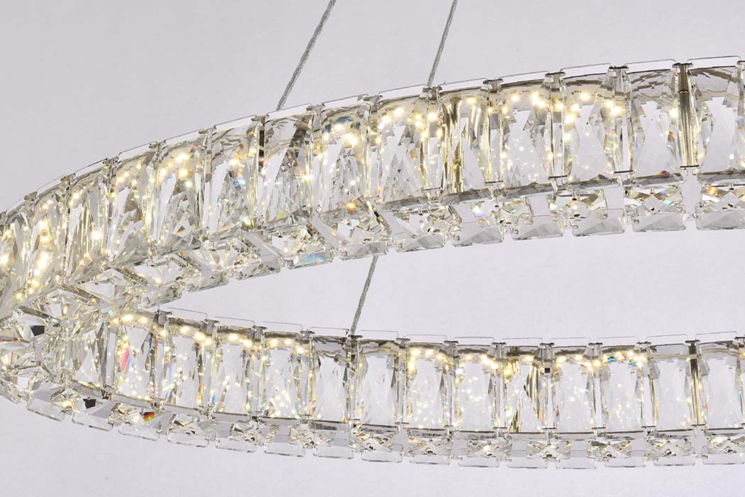 Elegant Monroe Led Chandelier - Chrome, L 36" (3503D36C)