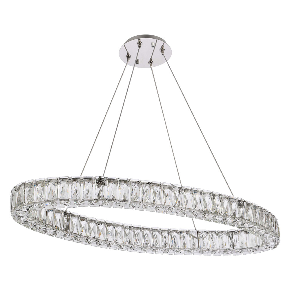 Elegant Monroe Led Chandelier - Chrome, L 36" (3503D36C)