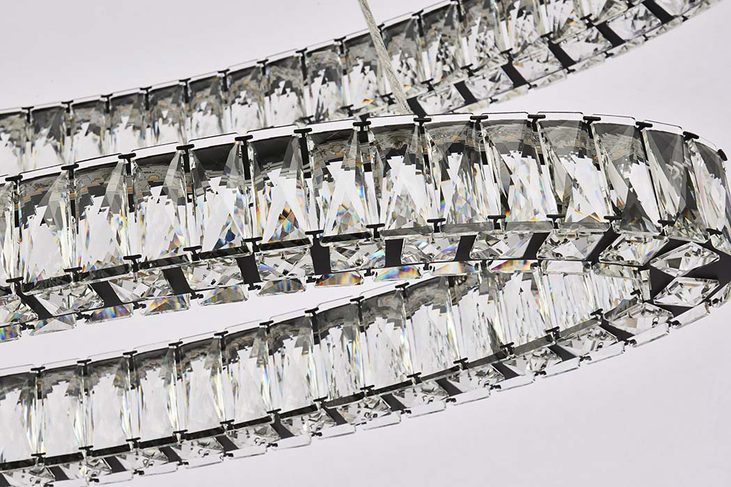 Elegant Monroe Led Chandelier - Black, L 40" (3503D40BK)