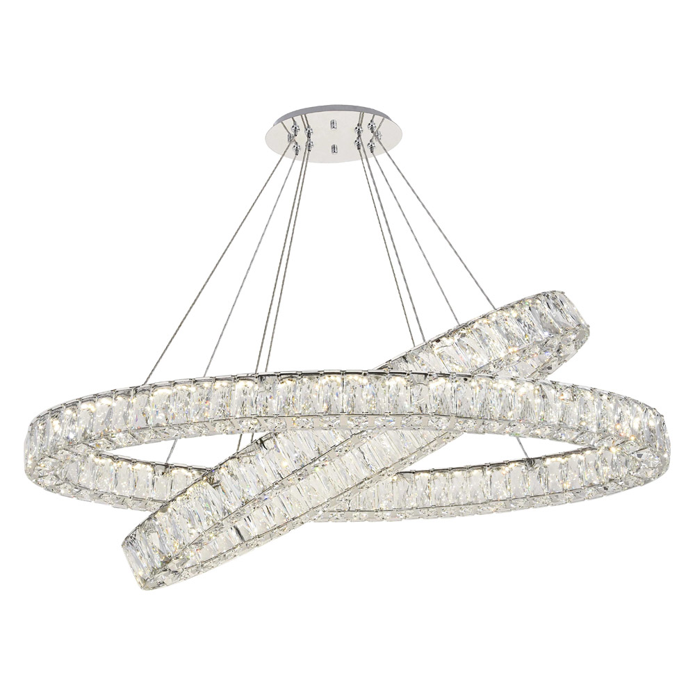 Elegant Monroe Led Chandelier - Chrome, L 41" (3503D40C)