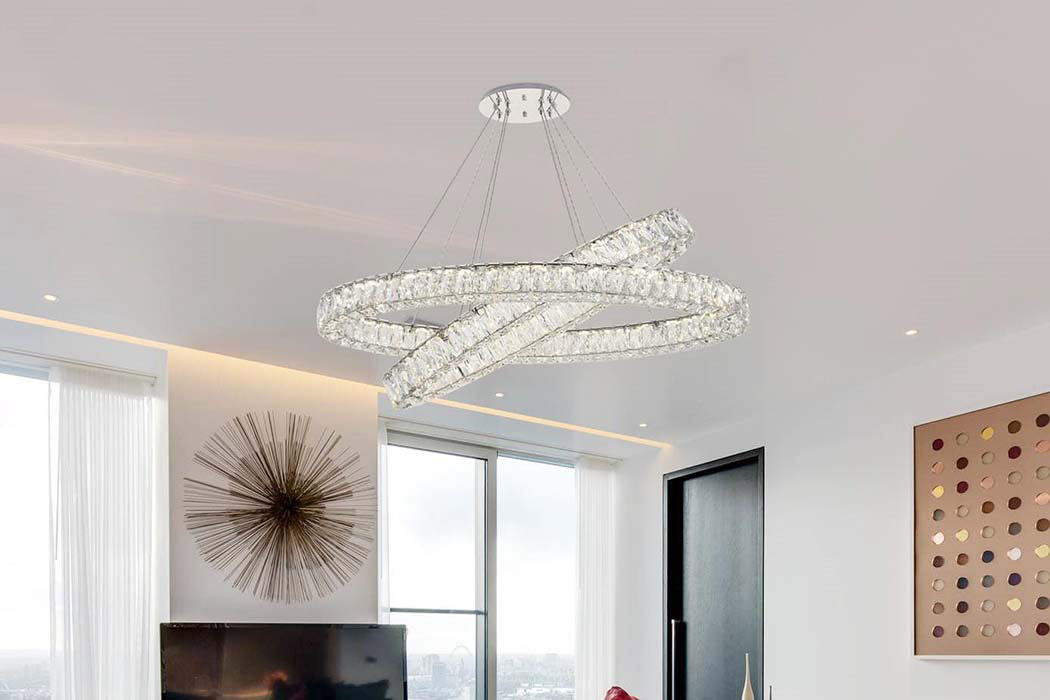 Elegant Monroe Led Chandelier - Chrome, L 41" (3503D40C)